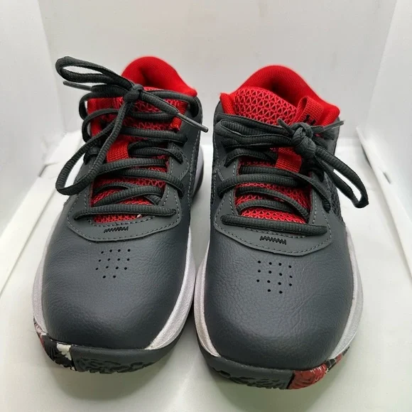 Under Armour Kids' Red and Gray Sneakers - Picture 2 of 7